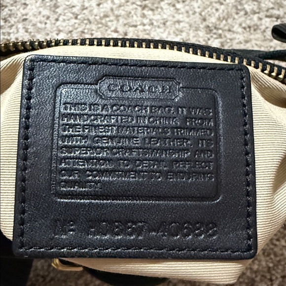 Coach Black Signature Crossbody Bag with Gold Turn-lock And Gold Hardware - Picture 8 of 9